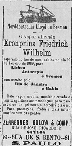 Anuncio Vapor Wilhelm