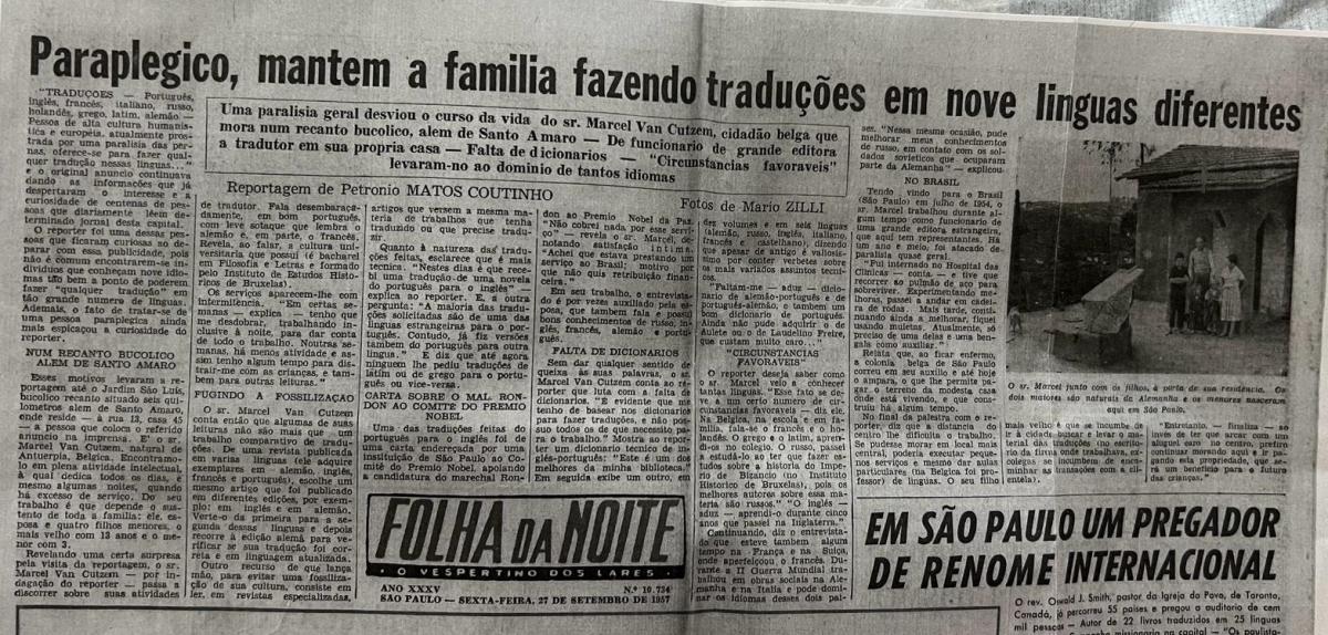 Artigo Folha da Noite setembro 1957