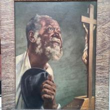 Adrien Van Emelen pintura Negro rezando