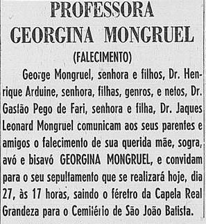 Mongruel Georgina Falecimento